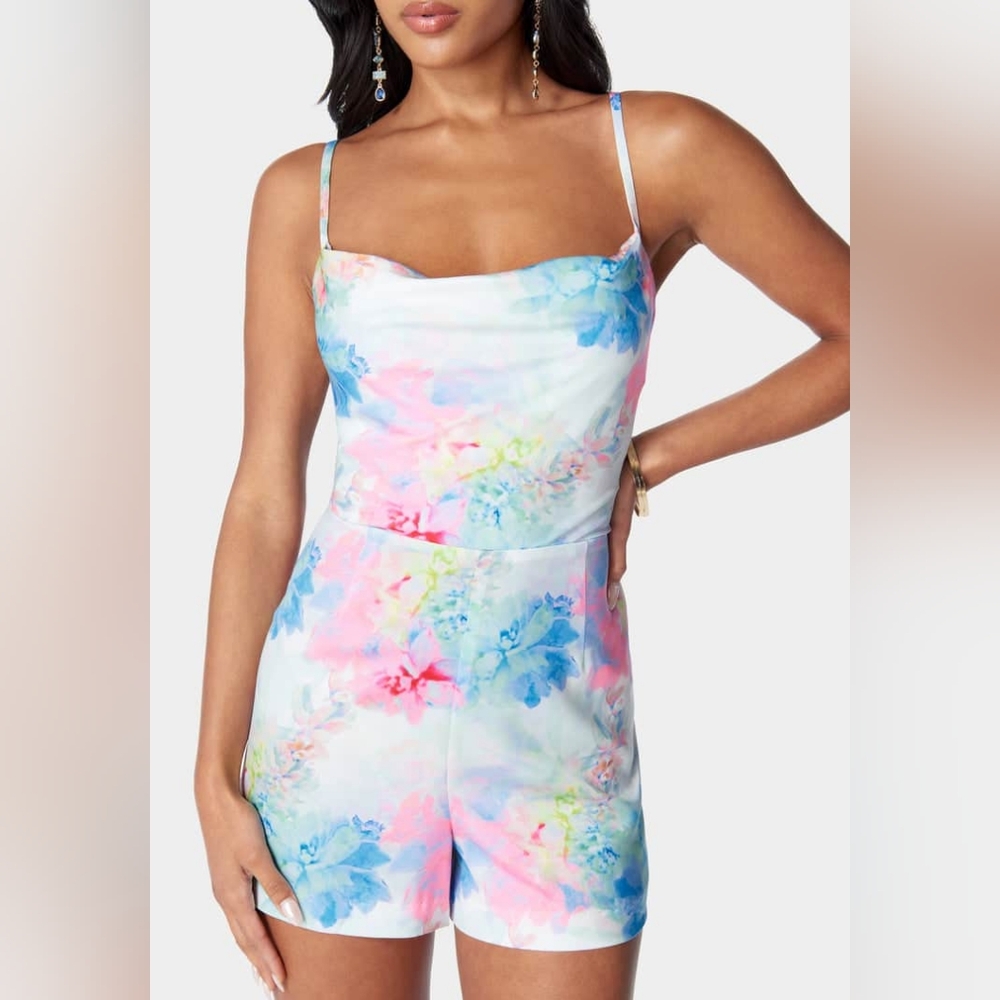 Bebe romper with removable cape skirt